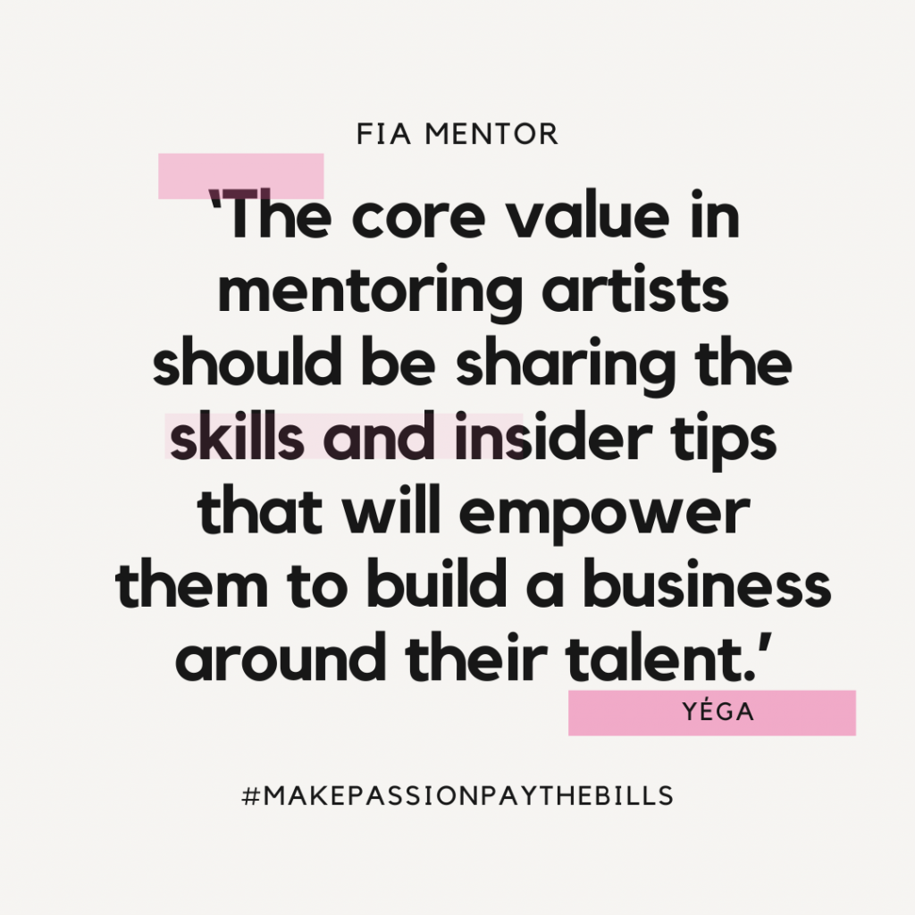 Quote on the need for mentoring in creative careers and fashion